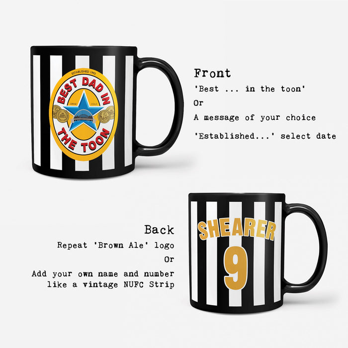 Fathers Day Gift for a Toon Fan - Best Dad Mug, Coaster & Keyring Set, Gift for Dad, Best Friend, Gift for Him Newcastle Brown Ale NUFC dads