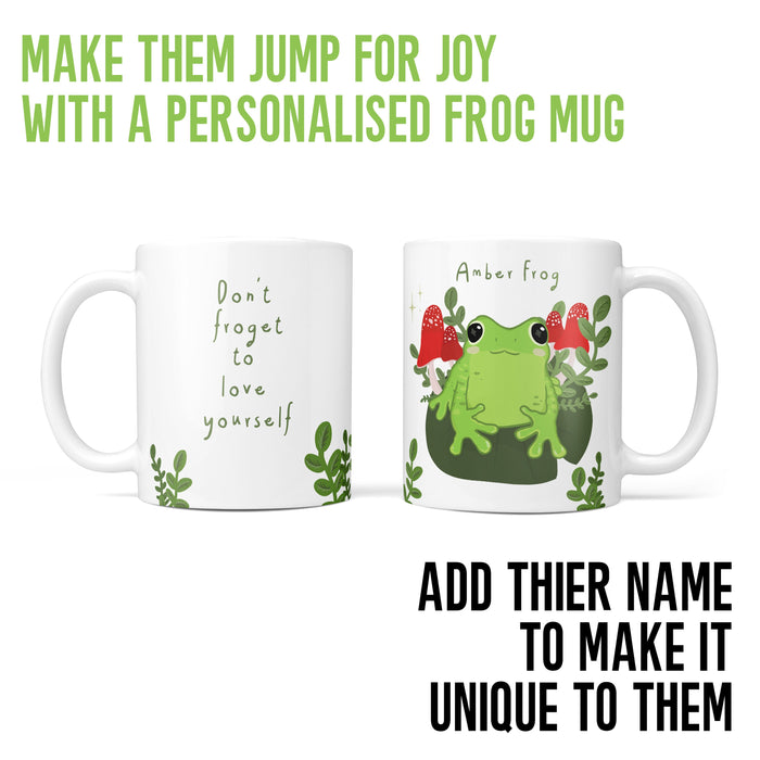 Personalised Frog Family Mug and Coaster Set | Cute Custom Froggy Gift | Mothers Day Gift | Gift For Her For Him Frog Friends