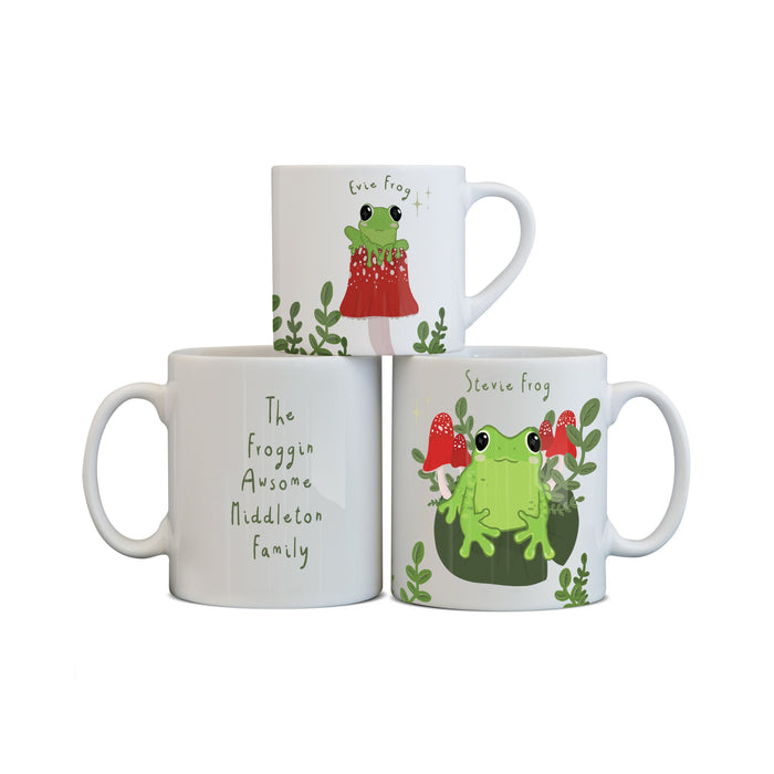 Personalised Frog Family Mug and Coaster Set | Cute Custom Froggy Gift | Mothers Day Gift | Gift For Her For Him Frog Friends