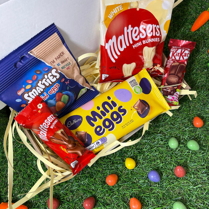 Easter Selection Box Gift With Personalised Mug Option - Mini Hamper Letterbox Pack for Children | Alternative Easter Present for Kids