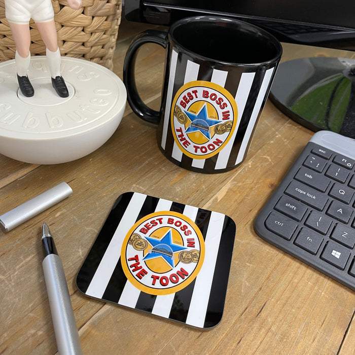 Best Dad in the Toon Mug Coaster & Keyring Set | Fathers Day Gift | Best Mam Pal Sister Brother Friend | Newcastle Brown Ale | For Geordies