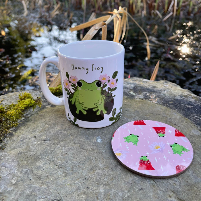 Personalised Frog Family Mug and Coaster Set | Cute Custom Froggy Gift | Mothers Day Gift | Gift For Her For Him Frog Friends