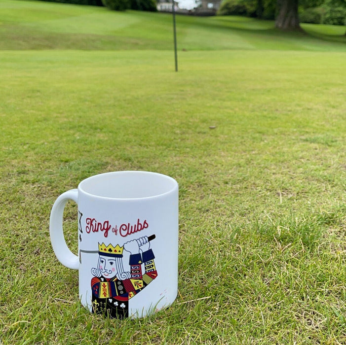 King of Clubs Personalised Mug & Coaster Gift | Golf themed Set for Father's Day, Anniversary, Birthday, Him, Father