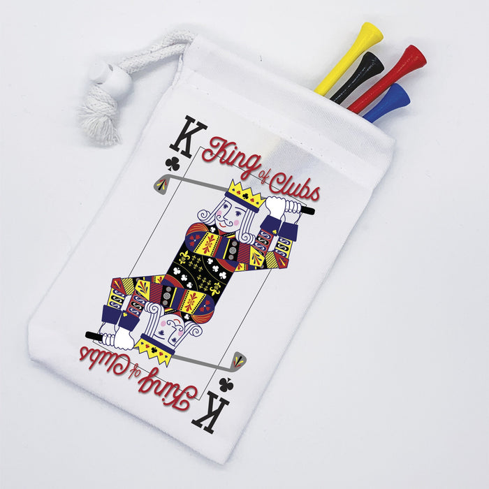 Personalised King of Clubs Golf Pouch | Golf Tee Bag Gift for Men | Funny Golfing Bag | Stocking Stuffer, Father's Day Present for Golfer