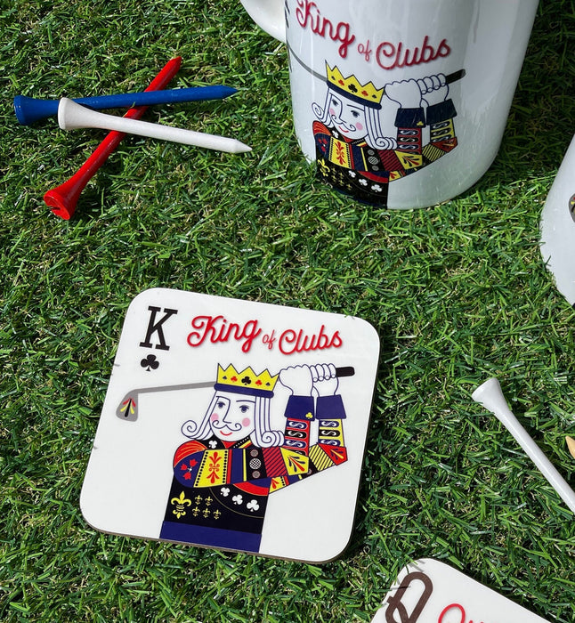 King of Clubs Golfing Themed Coaster | Ideal gift for Father's Day Gift, Anniversary, Home gift, Birthday Gift, Father