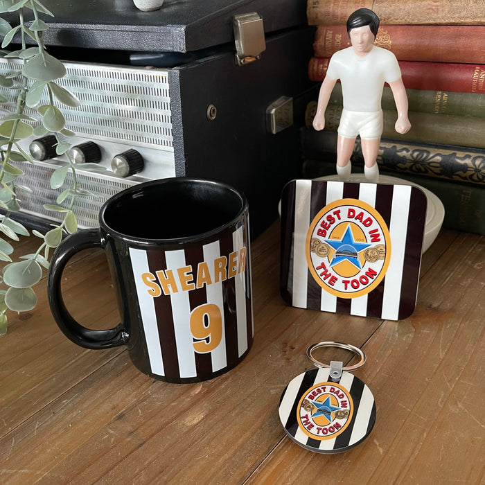 Best Dad in the Toon Mug Coaster & Keyring Set | Fathers Day Gift | Best Mam Pal Sister Brother Friend | Newcastle Brown Ale | For Geordies