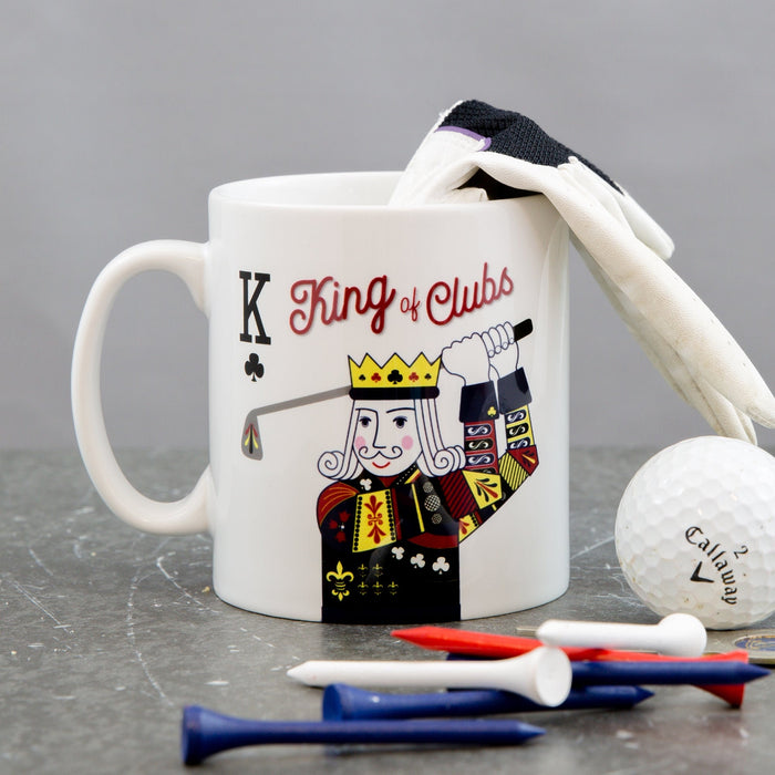 King of Clubs Personalised Mug & Coaster Gift | Golf themed Set for Father's Day, Anniversary, Birthday, Him, Father