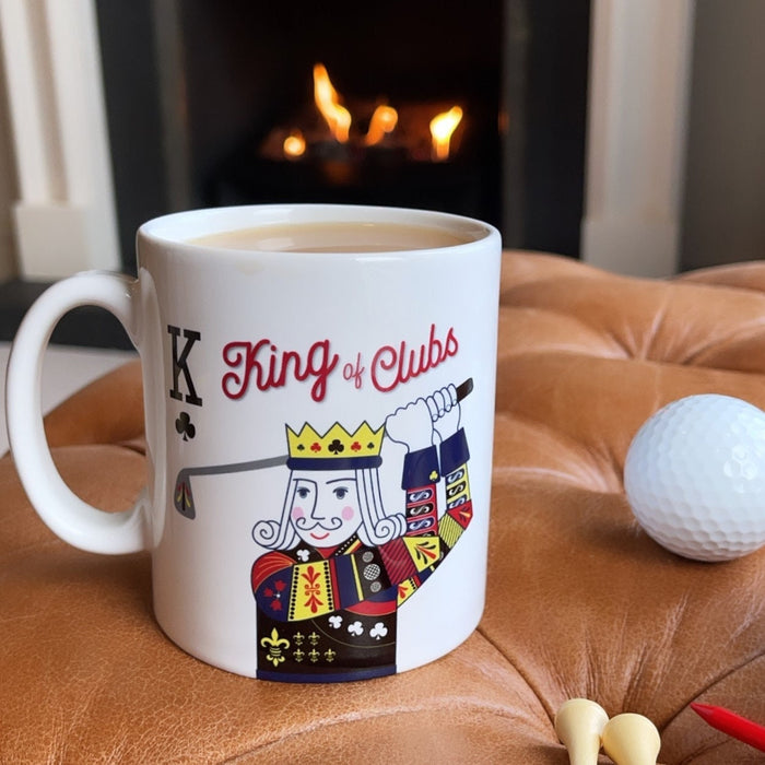 King of Clubs Personalised Mug & Coaster Gift | Golf themed Set for Father's Day, Anniversary, Birthday, Him, Father