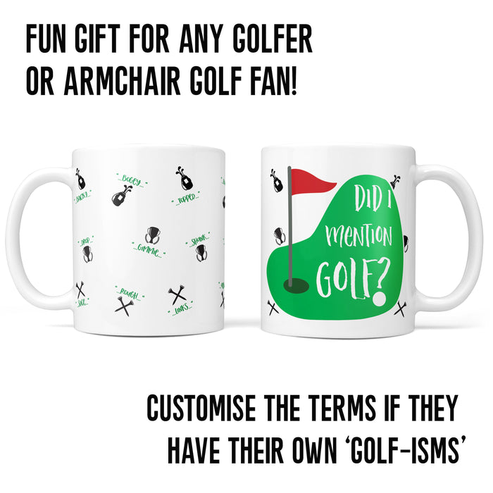 Gift for Golfer | Funny Mug Golf Gift | Did I Mention Golf Birthdays Gifts Idea for Golfer | Mug & Personalised Golf Ball Coaster Set Father