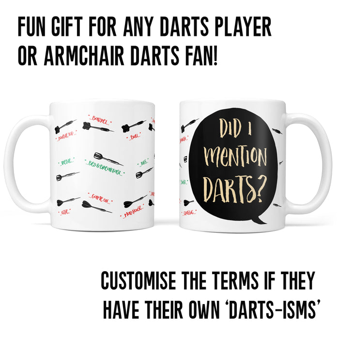 Funny Darts Gift Personalised Phrases Mug Dart Board Gift Set | Father's Day Gift for Darts Fan Dad Grandad | Birthday Present Custom Made