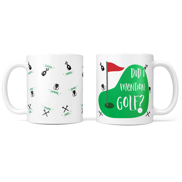 Gift for Golfer | Funny Mug Golf Gift | Did I Mention Golf Birthdays Gifts Idea for Golfer | Mug & Personalised Golf Ball Coaster Set Father