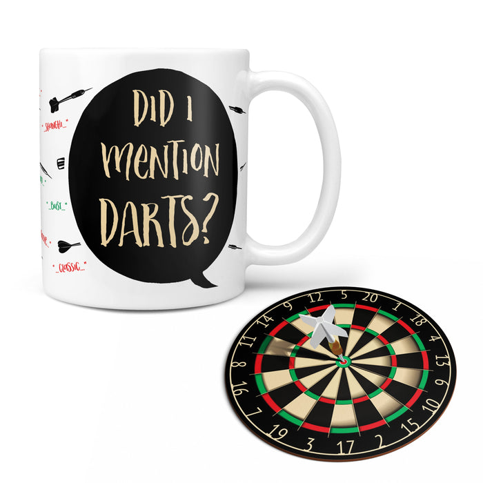 Funny Darts Gift Personalised Phrases Mug Dart Board Gift Set | Father's Day Gift for Darts Fan Dad Grandad | Birthday Present Custom Made