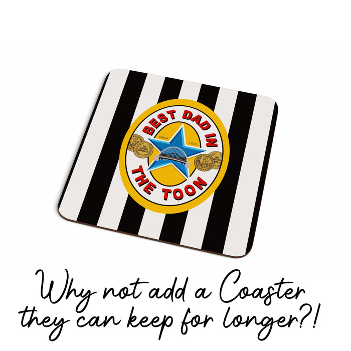 Best Dad in the Toon Geordie Greetings Card | Fathers Day Card | Best Dad Football Fan | Retro Newcastle Strip Brown Ale | For Geordies