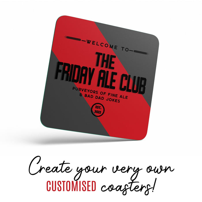 Custom Home Bar Set | Personalised Craft Beer Ale Gift | Bar Mat Coasters Bottle Opener Perfect for Father's Day 2022 | Jubilee Garden Party