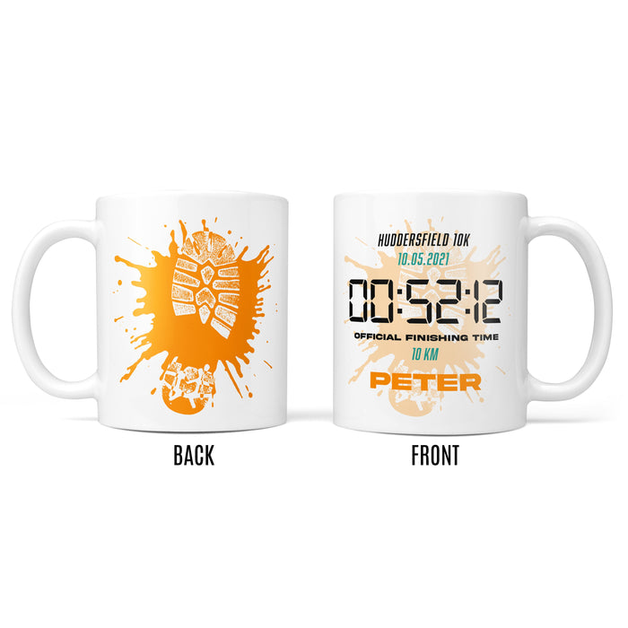 Personalised Running Gift - Mug & FREE COASTER - Timeless Gift for Runner - Celebrate a 5k 10km Half Marathon Result with a Custom Print