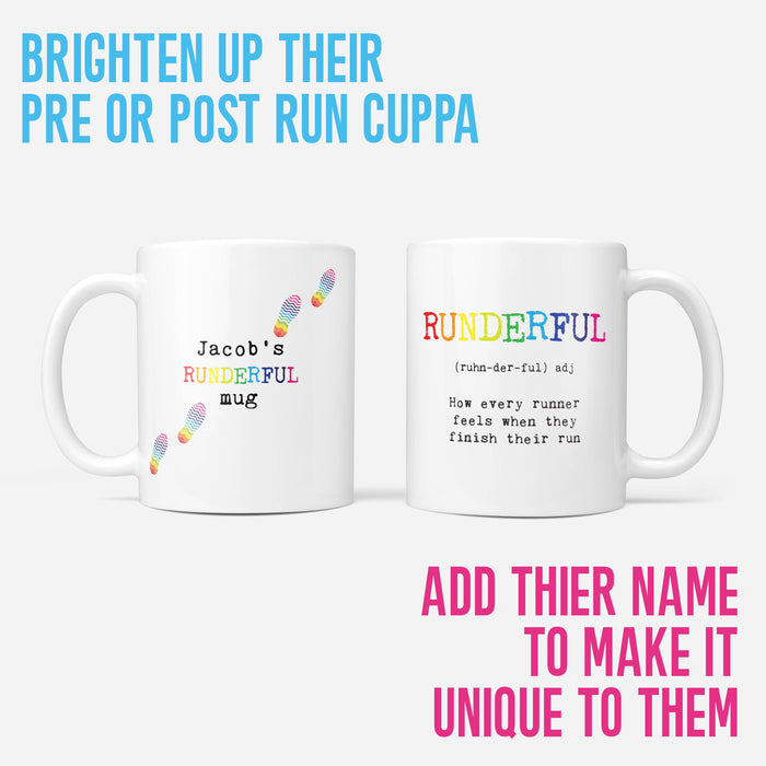 Stride in Style: Customized Running Mug for Your Unique Journey, Gift for Mum AND Dad, Best Friend, Gifts Set With FREE Coaster, Best Gift