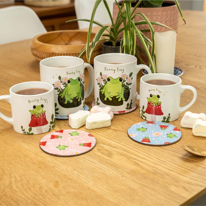 Personalised Frog Family Mug and Coaster Set | Cute Custom Froggy Gift | Mothers Day Gift | Gift For Her For Him Frog Friends