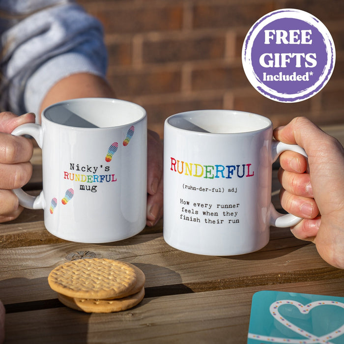 Stride in Style: Customized Running Mug for Your Unique Journey, Gift for Mum AND Dad, Best Friend, Gifts Set With FREE Coaster, Best Gift