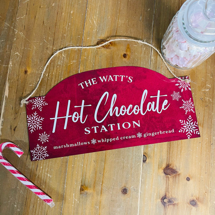 Hot Chocolate Station Gift Christmas Sign & Mugs | Personalised Hot Chocolate Mug Matching Adults and Kids | Family Hot Chocolate Gift Set