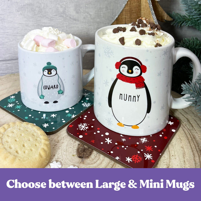 Penguin Family, Mummy and Me, Daddy and Me Adult Toddler Mugs | Secret Santa, Stocking Stuffer, Christmas Eve Box Filler or New Home Gift