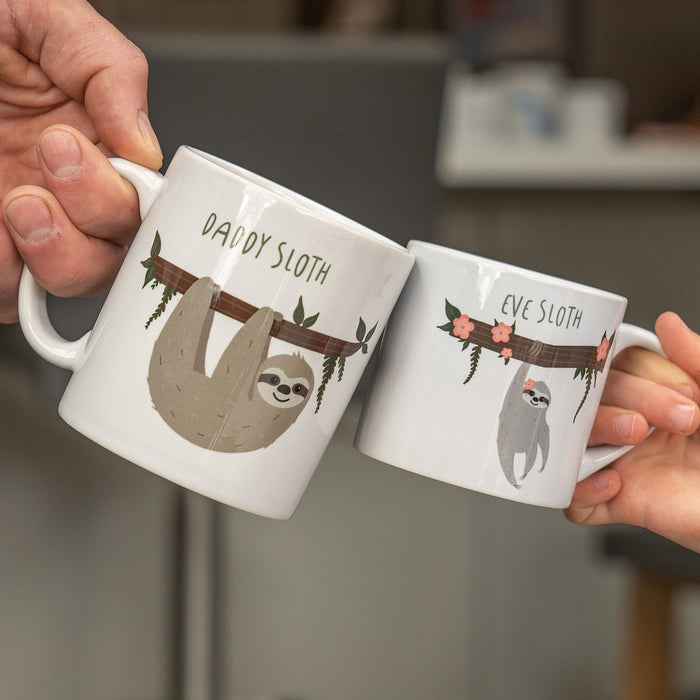 Lazy Days, Cozy Nights: Adorable Sloth Family Mug Collection, Create Your Own Family Set, Gift for Dad and Mum, Personalised Mug, New Home