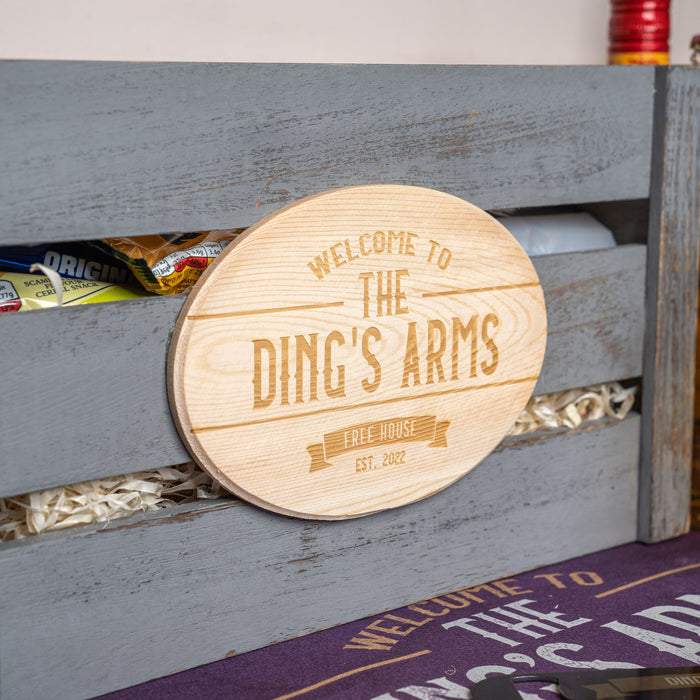 Custom Engraved Rustic Grey Crate with Your Details in Three Sizes