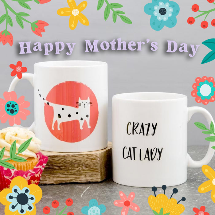 Peronalised Crazy Cat lady mug - featuring their car in own design - gift for cat pet lover or from cat