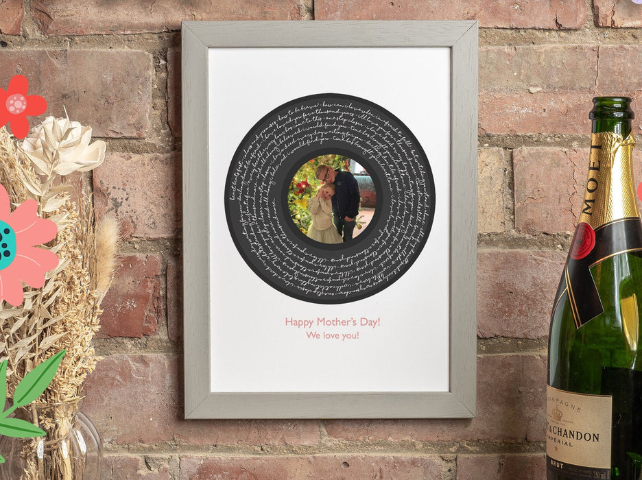 Personalised photo song lyric print gift for Fathers day