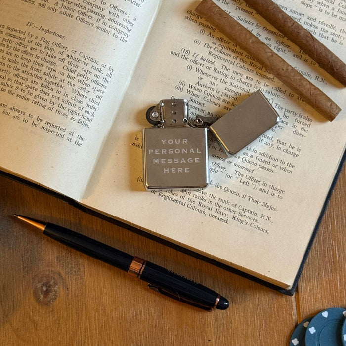 Personalised Engraved Zippo Style Lighter - Best man Gift With Custom Initials, Ideal Gifts for Him, Father's Day Present, Brother Dad