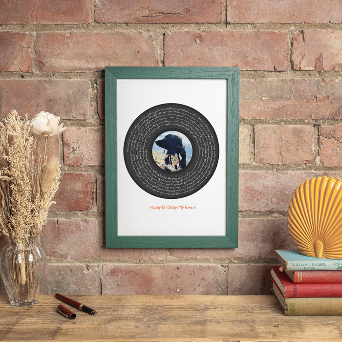 Personalised photo song lyric print gift for Fathers day