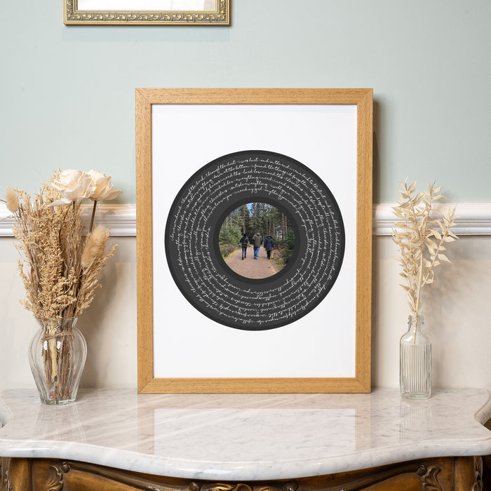 Personalised photo song lyric print gift for Fathers day