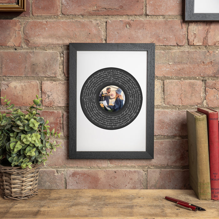 Personalised photo song lyric print gift for Fathers day