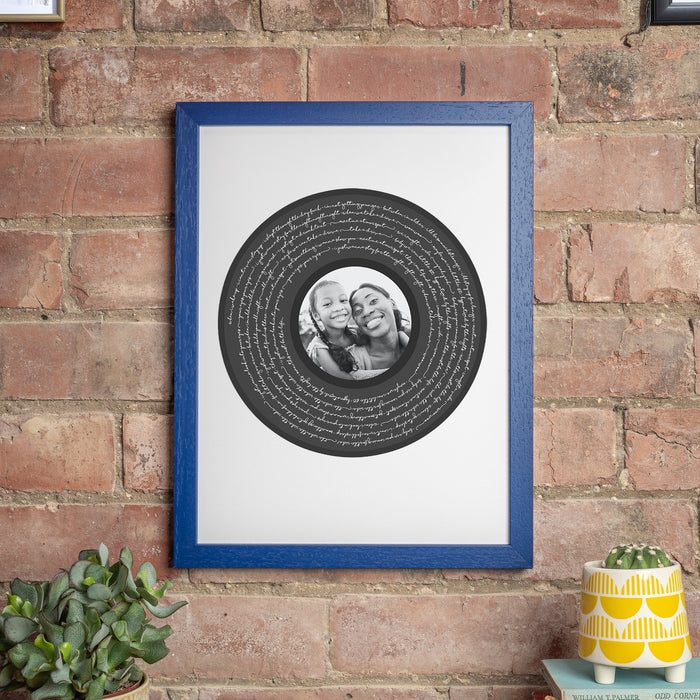 Personalised photo song lyric print gift for Fathers day