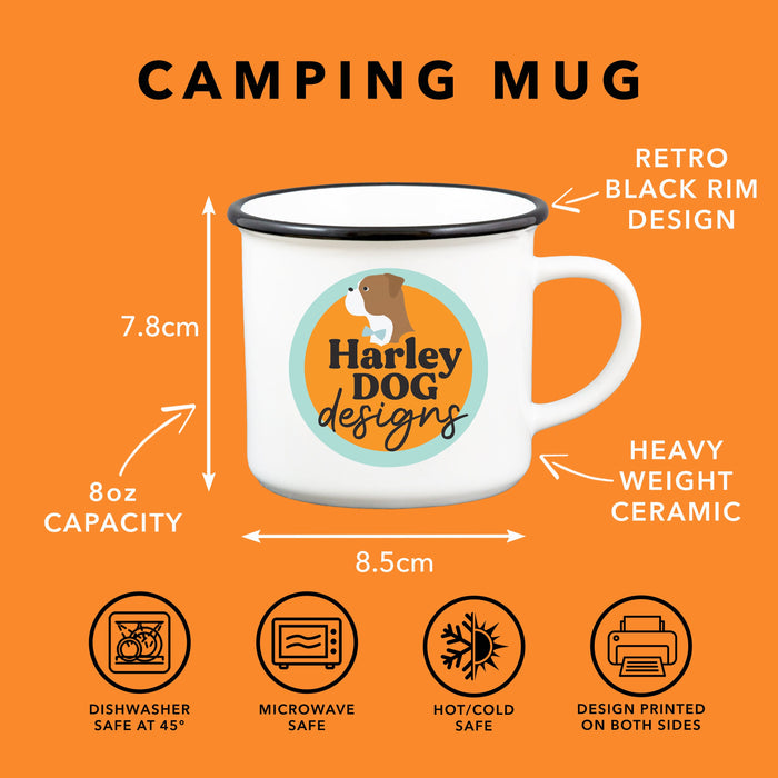 Personalised Caravan Camping Mug | Fathers Day Gift | VW, RV, Motor home Design Ceramic Camping Mug | Retro 1960s Home Ware