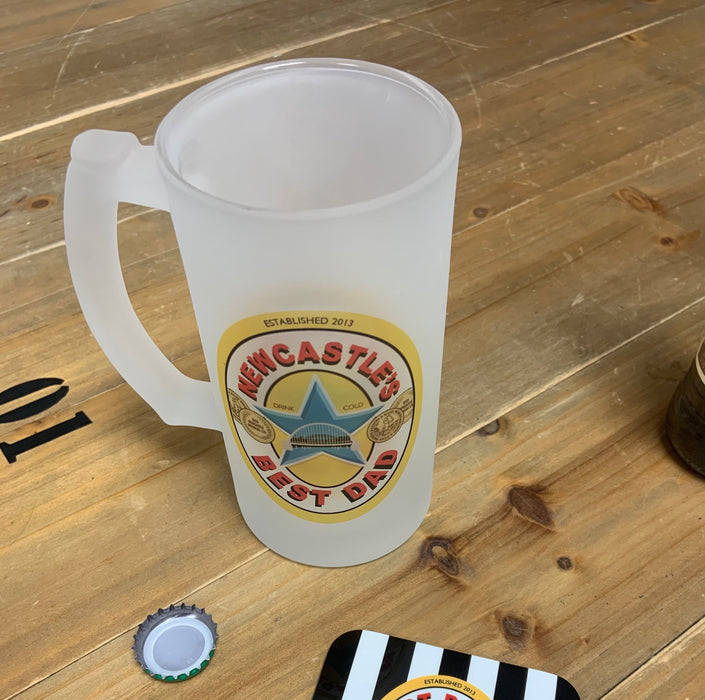 Geordie Dad Toon Tankard Father's Day Gift Newcastle Brown Ale Glass