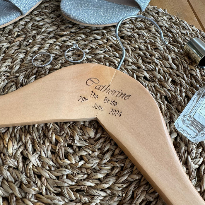 Custom Engraved Wooden Hangers for Bridal Party Wedding Day