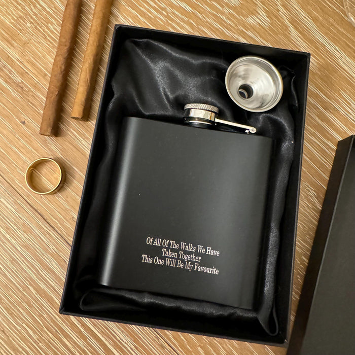 Custom Engraved Father of Bride Wedding Hip Flask Gift