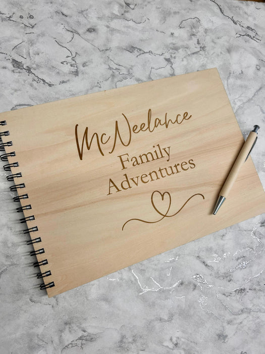 Customised Wooden Family Adventure Photo Album With Engraving