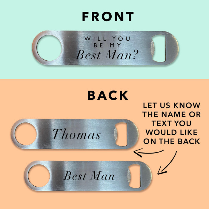 Best Man Proposal Bottle Opener Gift - Unique Wedding Keepsake, Groomsmen Gift Idea, Personalised Wedding Party Favour