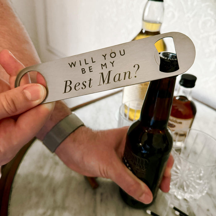 Best Man Proposal Bottle Opener Gift - Unique Wedding Keepsake, Groomsmen Gift Idea, Personalised Wedding Party Favour