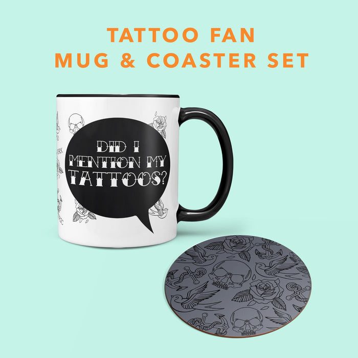 Personalised Tattoo Art Mug for Dad, Mum, Coffee Lovers - Unique Gift for Birthdays and Father's Day