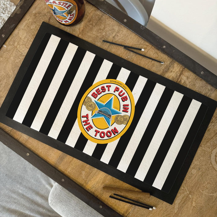 Best Pub in the Toon Bar Mat | Fathers Day Gift | Best Mam Pal Sister Brother Friend | Newcastle Brown Ale | For Geordies