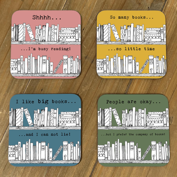 Reading gift for book lover - Shhhh I'm reading mug and coaster set