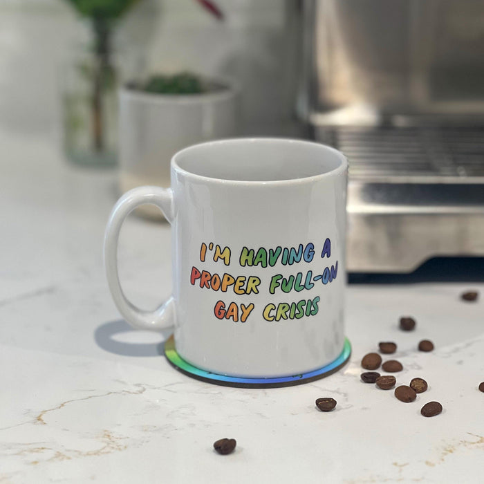 Heartstopper Mug Gift Set | School Friend Gifts | Gifts For Teenagers | Full On Gay Crisis Mug & Coaster