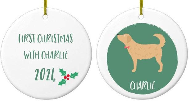 Golden Retriever Christmas Bauble - Personalised Dog Ornament & Unique Holiday Decor for Pet Lovers