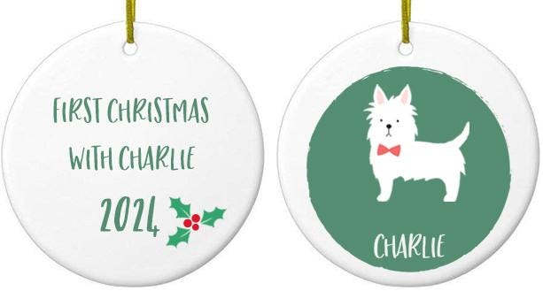 White Westie Christmas Bauble - Personalised Dog Ornament & Unique Holiday Decor for Pet Lovers