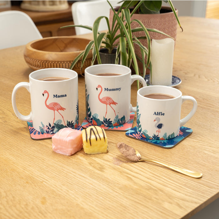 Flamingo Family Mug Set Mummy and Daddy Toddler Mug | Flamingoes Mothers Day Gift New Home Tropical Mugs