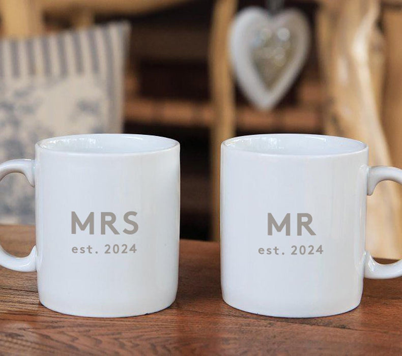 Personalised Mr & Mr Anniversary Mug and Coaster Gift for Couples