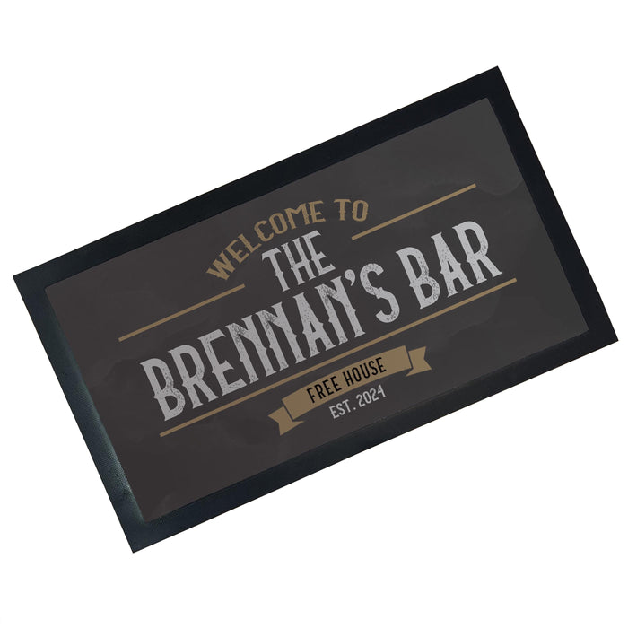 Vintage Styled Personalised Bar Mat