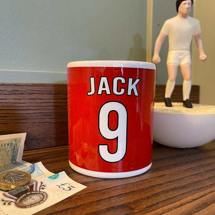 Kickstart Your Savings - Custom Sports Jersey Coin Bank, Best Gift, Football Soccer Rugby Basketball Hockey, Gift for Him, ANY NAME & NUMBER